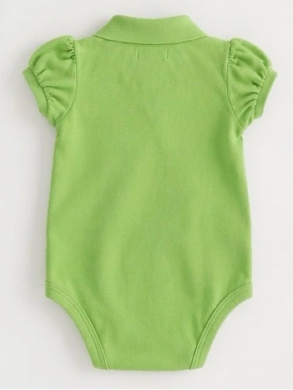 Ralph Lauren Girls Spring Green Ruffle Polo Bodysuit Pink Pony 🩷💚 9M MSRP $49